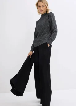 bonprix Bekleidung·Jeans|Bekleidung·Umstandsmode|Feinstrickpullover mit Lurex schwarz/silber