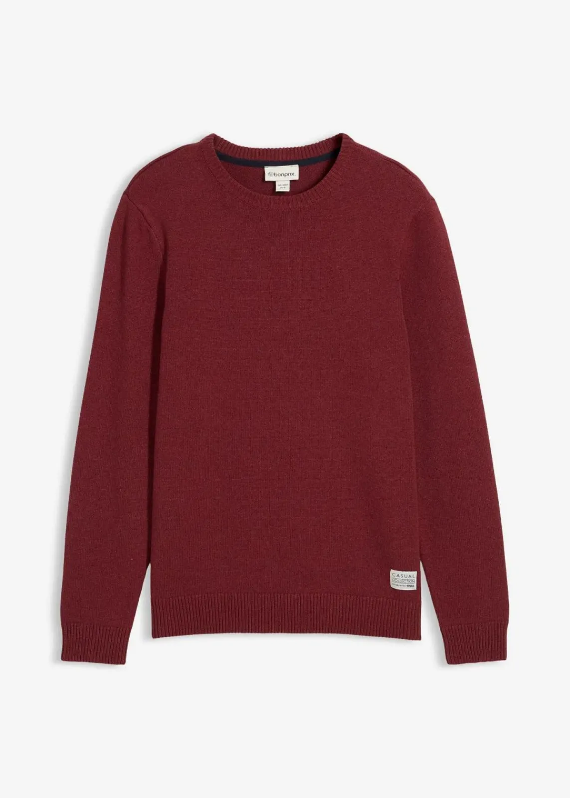 bonprix Pullover & Strickjacken|Basics|Feinstrickpullover mit recycelter Baumwolle ahornrot