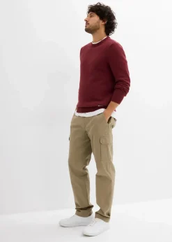 bonprix Pullover & Strickjacken|Basics|Feinstrickpullover mit recycelter Baumwolle ahornrot