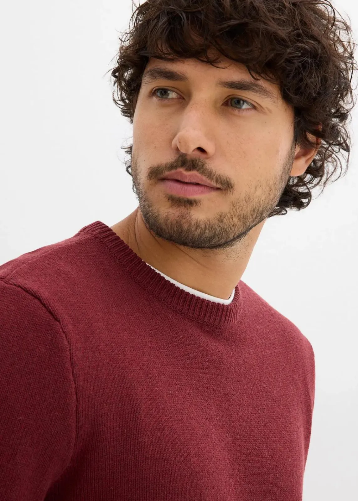 bonprix Pullover & Strickjacken|Basics|Feinstrickpullover mit recycelter Baumwolle ahornrot