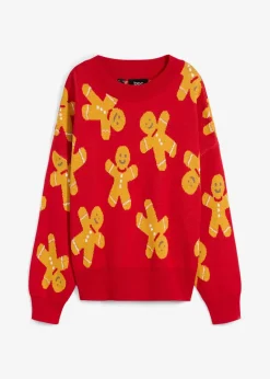 Feinstrickpullover mit Rundhals, oversized|bonprix Hot