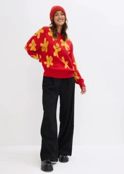 Feinstrickpullover mit Rundhals, oversized|bonprix Hot