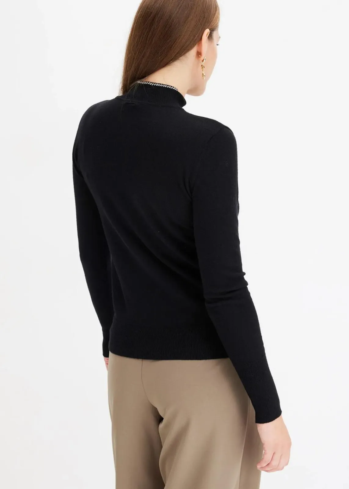 bonprix Bekleidung·Umstandsmode|Bekleidung·Jeans|Feinstrickpullover mit Schleifendetail schwarz/wollweiß