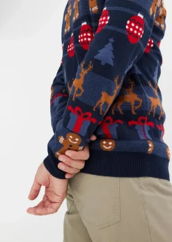 Feinstrickpullover mit Weihnachtsmotiv|bonprix Hot