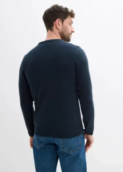 bonprix Große Größen|Pullover & Strickjacken|Feinstrickpullover mit Weihnachtsmotiv dunkelblau