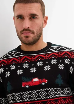 Feinstrickpullover mit Weihnachtsmotiv|bonprix Hot