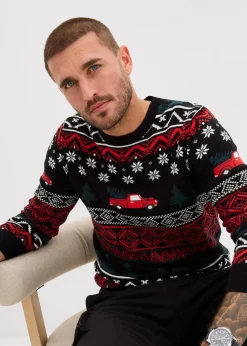 Feinstrickpullover mit Weihnachtsmotiv|bonprix Hot