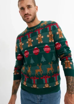 Feinstrickpullover mit Weihnachtsmotiv|bonprix Online