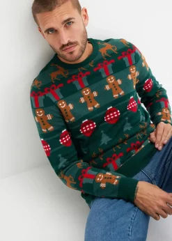 Feinstrickpullover mit Weihnachtsmotiv|bonprix Online