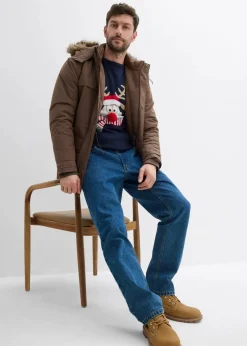 bonprix Große Größen|Pullover & Strickjacken|Feinstrickpullover mit Weihnachtsmotiv dunkelblau