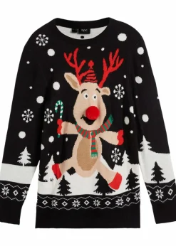 Feinstrickpullover mit Weihnachtsmotiv|bonprix Clearance