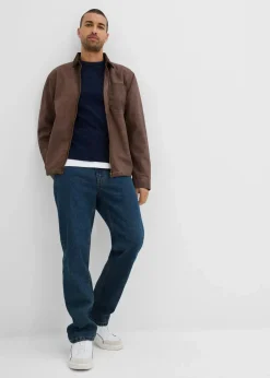 bonprix Pullover & Strickjacken|Große Größen|Feinstrickpullover mit Zopfmuster aus weichem Baumwollmix , Slim Fit dunkelblau