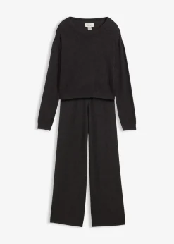 Feinstrickpullover und Strickhose aus softem Viskose Mix (2-tlg.Set)|bonprix Online