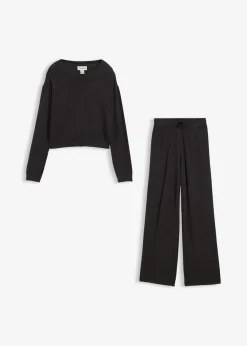 Feinstrickpullover und Strickhose aus softem Viskose Mix (2-tlg.Set)|bonprix Online