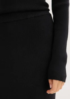 bonprix Bekleidung·Sportbekleidung|Nachhaltigere Materialien|Feinstrickrock aus softem Viskose-Mix schwarz