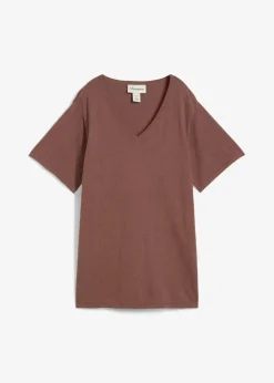 bonprix Shirts & Tops|Strickmode|Feinstrickshirt mit Leinen matt braun