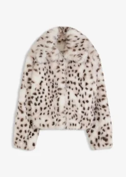 bonprix Bekleidung·Hosen|Jacken & Mäntel|Fellimitat-Jacke creme animal