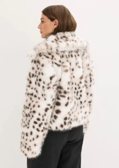 bonprix Bekleidung·Hosen|Jacken & Mäntel|Fellimitat-Jacke creme animal