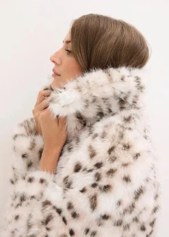 bonprix Bekleidung·Hosen|Jacken & Mäntel|Fellimitat-Jacke creme animal