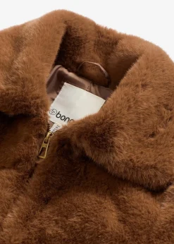 bonprix Bekleidung·Hosen|Nachhaltigere Materialien|Fellimitat-Jacke pimentbraun