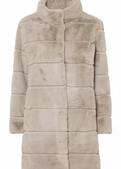 bonprix Bekleidung·Hosen|Jacken & Mäntel|Fellimitat-Mantel graubeige