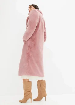 bonprix Bekleidung·Hosen|Jacken & Mäntel|Fellimitat-Mantel aschrosa