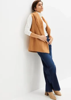 bonprix Bekleidung·Hosen|Jacken & Mäntel|Fellimitat-Weste eiskaffee