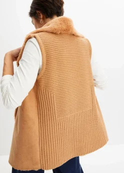 bonprix Bekleidung·Hosen|Jacken & Mäntel|Fellimitat-Weste eiskaffee