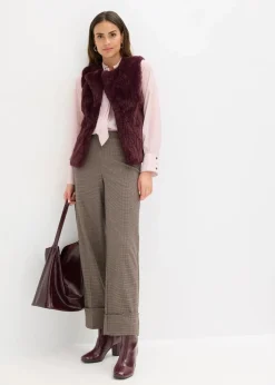 bonprix Jacken & Mäntel|Bekleidung·Hosen|Fellimitat-Weste weinrot