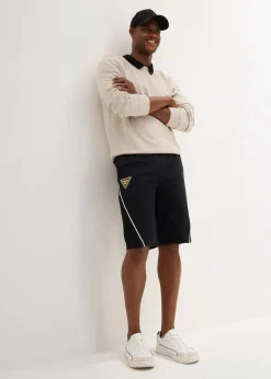 bonprix Große Größen|Shorts|Feste Stretch-Schlupfbermuda, Loose Fit schwarz