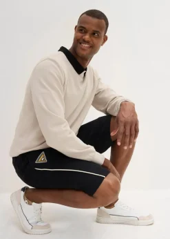 bonprix Große Größen|Shorts|Feste Stretch-Schlupfbermuda, Loose Fit schwarz