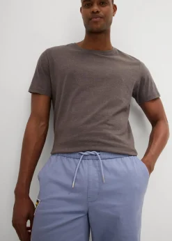 bonprix Hosen|Shorts|Feste Stretch-Schlupfbermuda, Loose Fit mattblau