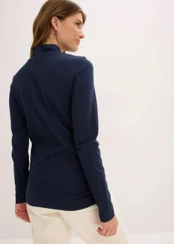 bonprix Shirts & Tops|Basics|Figurbetontes Langarmshirt tintenblau