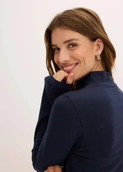bonprix Shirts & Tops|Basics|Figurbetontes Langarmshirt tintenblau