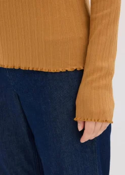 bonprix Shirts & Tops|Figurbetontes Rippshirt haselnuss