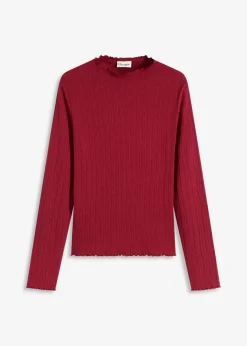 bonprix Shirts & Tops|Figurbetontes Rippshirt pflaumenrot