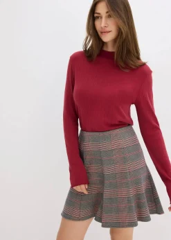 bonprix Shirts & Tops|Figurbetontes Rippshirt pflaumenrot