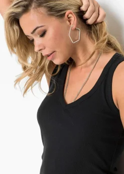 bonprix Basics|Kleider|Figurbetontes Shirtkleid schwarz