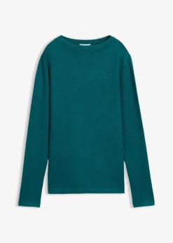 bonprix Strickmode|Nachhaltigere Materialien|Figurbetontes Strickshirt petrol