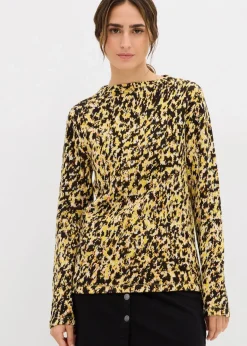 bonprix Strickmode|Nachhaltigere Materialien|Figurbetontes Strickshirt schwarz leo