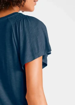 bonprix Nachhaltigere Materialien|Shirts & Tops|Flammgarn-Shirt mit Flügelärmeln dunkelblau
