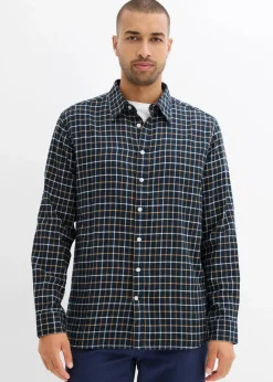 bonprix Große Größen|Hemden|Flanell-Hemd dunkelanthrazit kariert