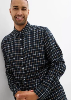 bonprix Große Größen|Hemden|Flanell-Hemd dunkelanthrazit kariert