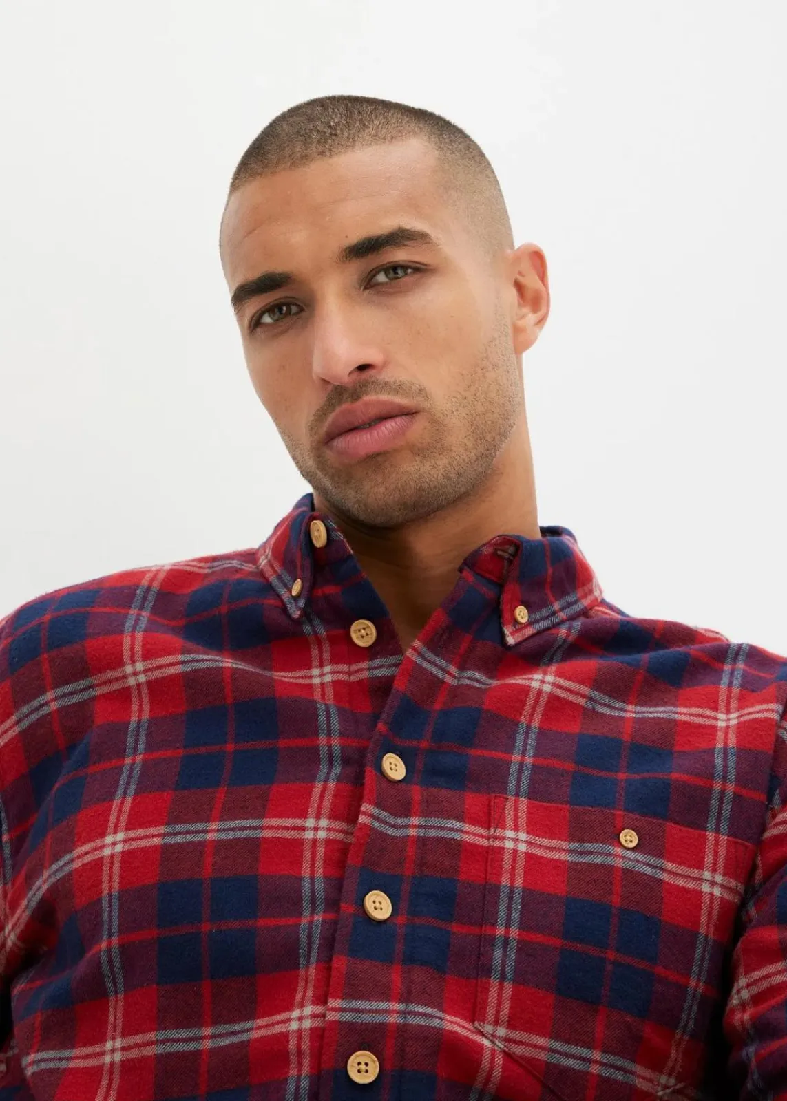 bonprix Hemden|Outdoorbekleidung|Flanellhemd mit wärmendem Fleecefutter rot kariert