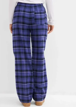 bonprix Bekleidung·Kleider|Hosen|Flanellhose aus reiner Bio-Baumwolle dunkelpazifik kariert