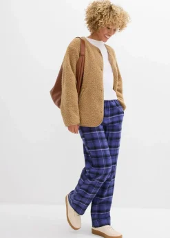 bonprix Bekleidung·Kleider|Hosen|Flanellhose aus reiner Bio-Baumwolle dunkelpazifik kariert