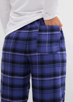 bonprix Bekleidung·Kleider|Hosen|Flanellhose aus reiner Bio-Baumwolle dunkelpazifik kariert