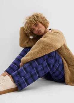 bonprix Bekleidung·Kleider|Hosen|Flanellhose aus reiner Bio-Baumwolle dunkelpazifik kariert