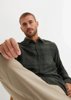 Flanell-Langarmhemd aus weicher Baumwolle|bonprix Best