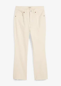 bonprix Bekleidung·Shirts & Tops|Jeans|Flared Jeans High Waist, cropped naturbeige